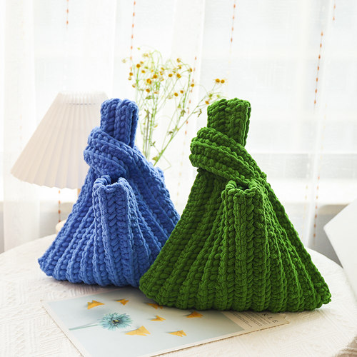 毛线手工编织包包diy材料包冰条日式手腕包冰条钩针手挽包送女友