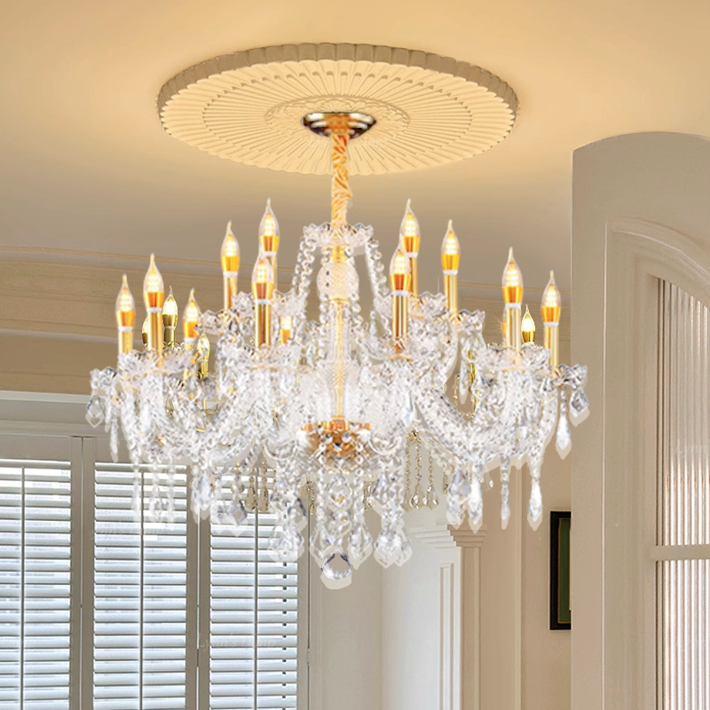 法式客厅水晶吊灯现代轻奢大气护眼枝型奢华别墅复式楼装饰大厅灯,家装灯饰光源,客厅吊灯,淘宝优惠券,粉丝福利购,淘宝优惠卷