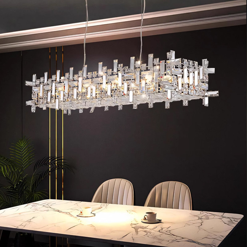 餐厅水晶吊灯轻奢饭厅餐桌吧台岛台一字长条2026新款设计师款餐吊,家装灯饰光源,客厅吊灯,淘宝优惠券,粉丝福利购,淘宝优惠卷