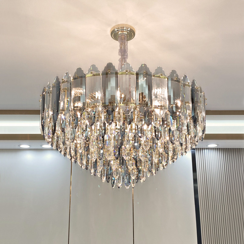 后现代轻奢吊灯客厅大厅别墅水晶灯创意个性护眼三色铁艺欧式灯具,家装灯饰光源,客厅吊灯,淘宝优惠券,粉丝福利购,淘宝优惠卷