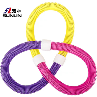 双林弹簧呼啦圈软性PVC弹簧软体可折叠呼啦圈拉力便携带健身器材