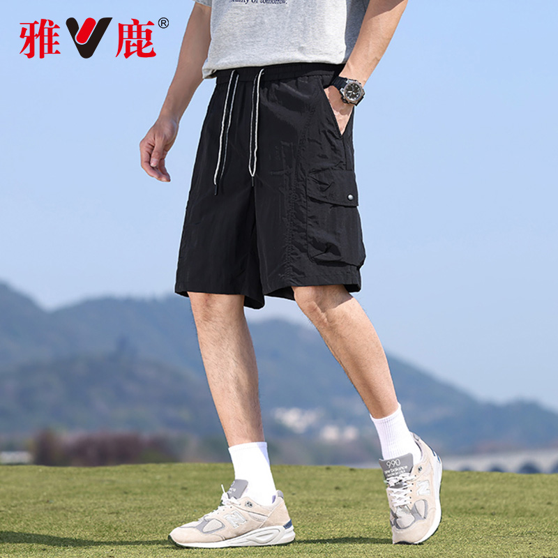 【亲肤透气】雅鹿2025年新款宽松休闲短裤男薄款工装风运动短裤男