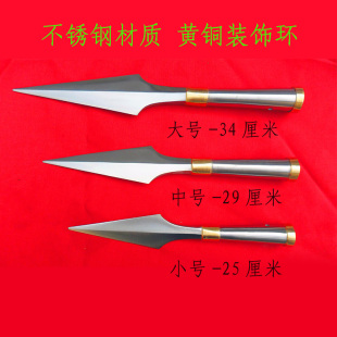 红樱枪头不锈钢传统红缨枪头矛头大中小号扎优惠厂家直销武术枪头