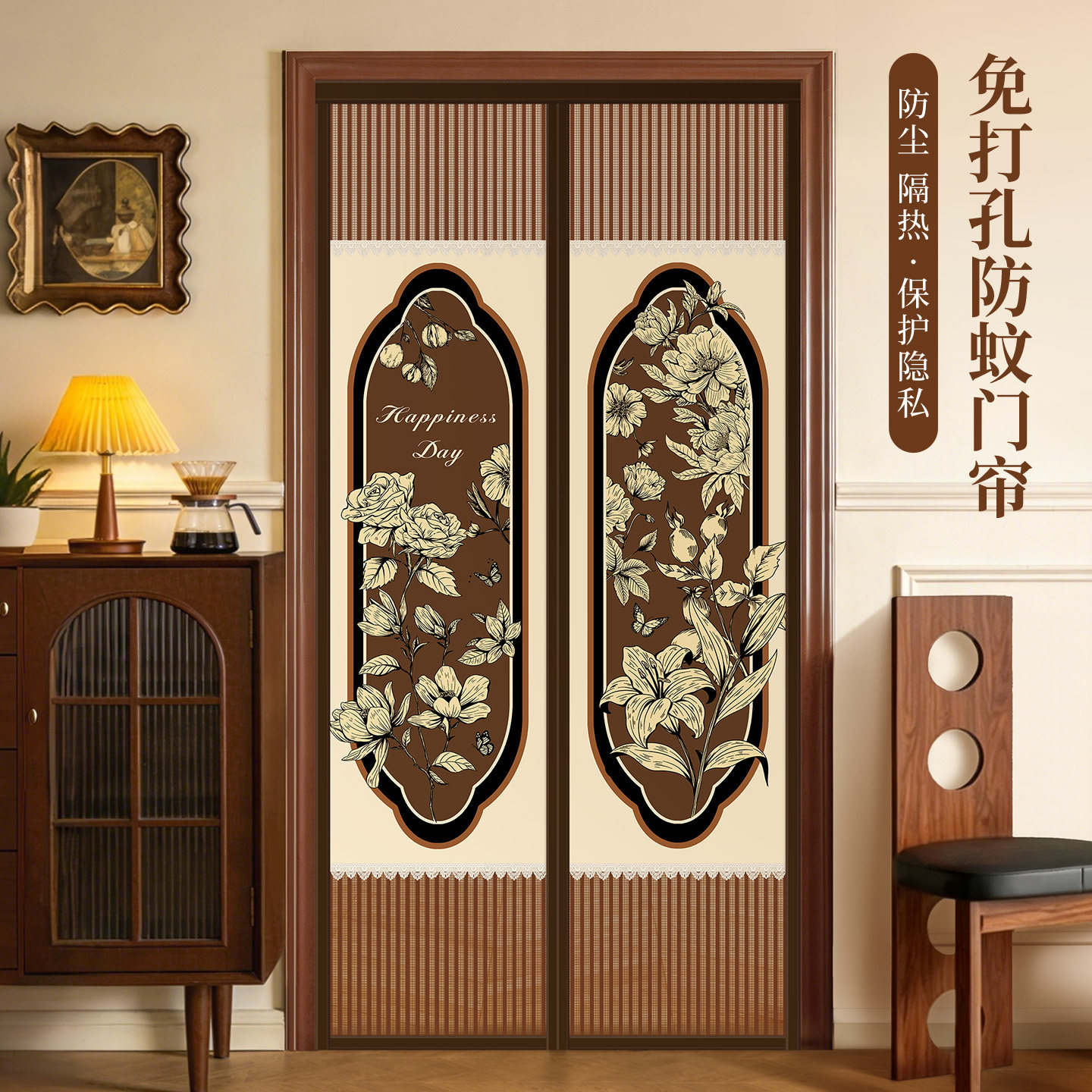 中古风防蚊虫门帘2026新款夏季图片