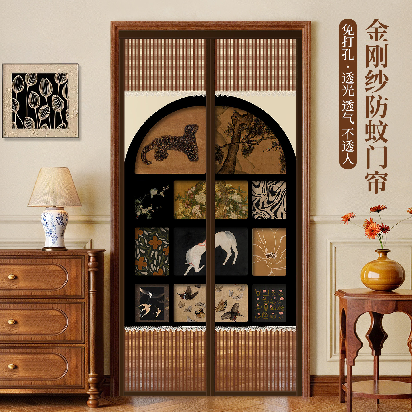 中古风防蚊虫门帘2026新款夏季图片