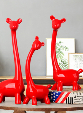 陶瓷动物摆件家居装饰品