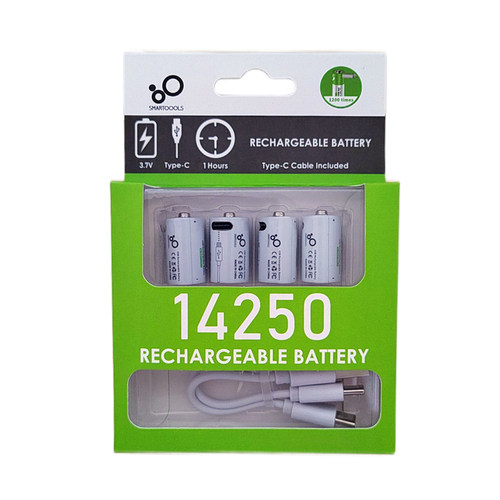 SMARTOOOLS 可充电14250锂电池3.7V激光灯瞄准镜器手电筒4节包