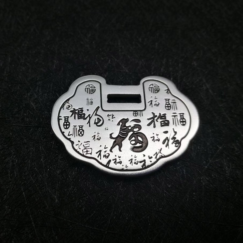 纯银宝宝长命锁定制婴儿平安锁吊坠刻字儿童满月周岁礼物纪念饰品