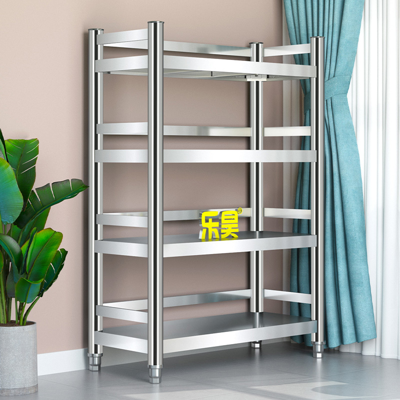 真特厚真不锈厨房置物架带护栏