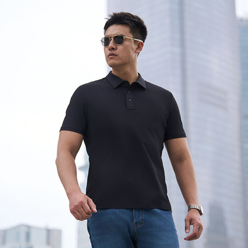 【两件更优惠】龙牙隐之风绫COOLMAX短袖POLO男士百搭休闲运动风