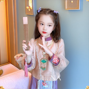 马面裙加绒女童唐装秋季儿童古装汉服拜年服2023小女孩套装国风秋