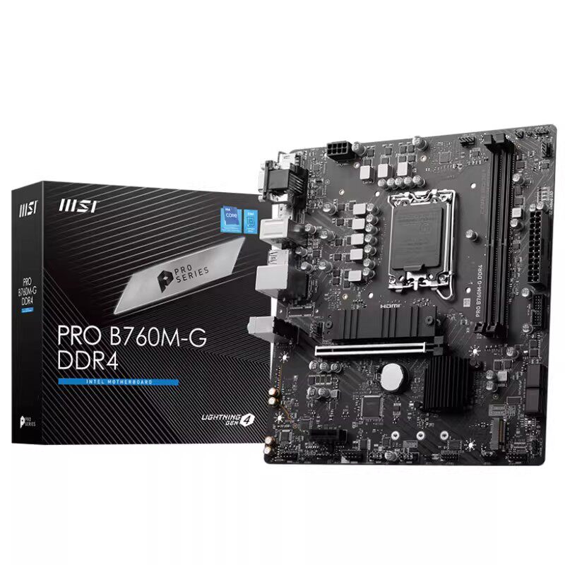 微星PRO B760M-G DDR4电脑游戏台式机主板支持12/13代CPU