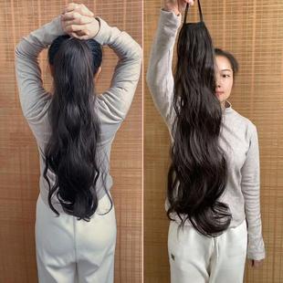 假发马尾辫子女女长发皮筋款可扎头发高低马尾通用哑光自然仿真发