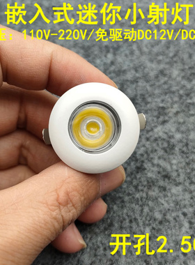 220V12V24伏超薄迷你led小射灯1W3W开孔25mm嵌入式酒柜展柜牛眼灯