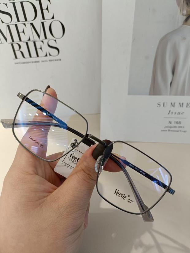 VeeGe纯钛多边形眼镜V格精品镜架近视镜架商务男女款时尚休V92191