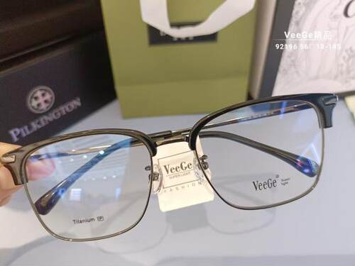 VeeGe纯钛眉毛眼镜V格精品镜架近视镜架商务男款防蓝光时尚V92196