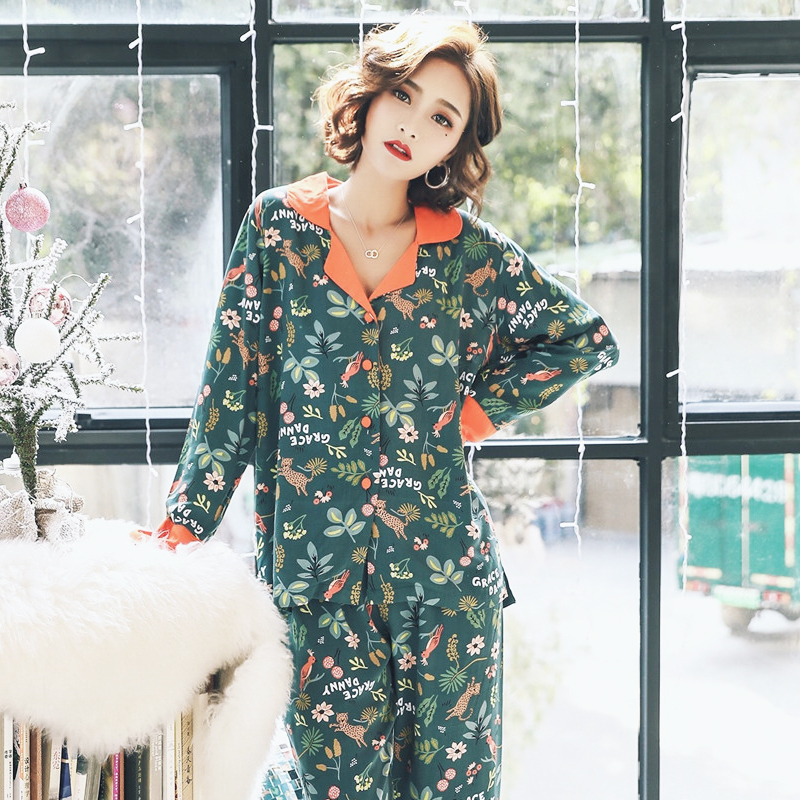 韩版甜美公主长袖睡衣女春夏纯棉绸宽松人造棉春秋家居服两件套装在类目 女士内衣/男士内衣/家居服, 睡衣/家居服套装中 - 来自Buy2taobao.com提供专业的淘宝代购服务