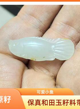 保真和田玉籽料原籽可爱小鱼