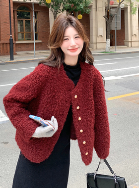 【现货】有数据有买家秀 2C301-8993-P175-K248 红色皮毛一体外套