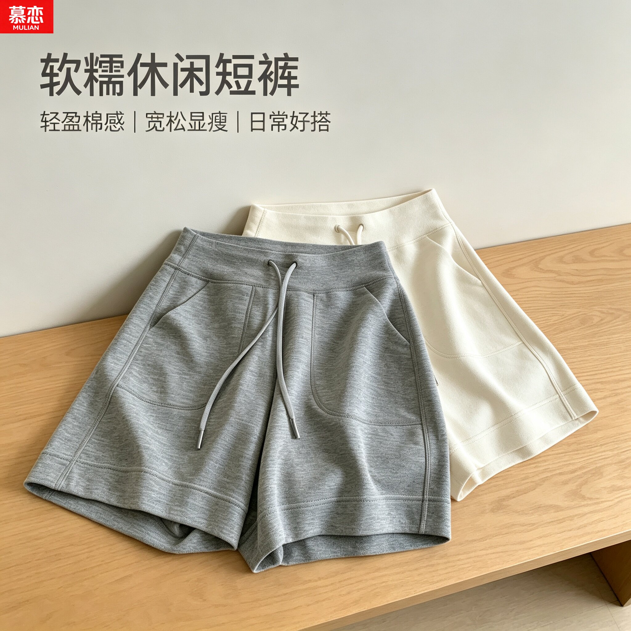 春夏超柔凉感运动三分四分短裤女
