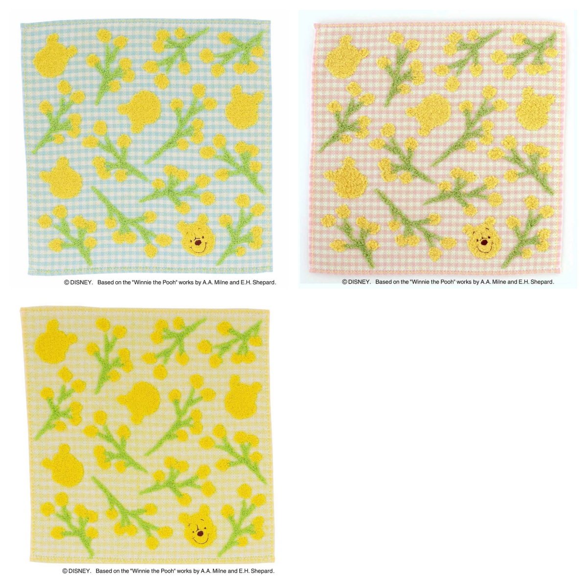 日单Winnie the Pooh小熊维尼纯棉全棉纯棉方巾面巾刺绣巾维尼熊