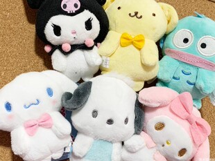 日单sanrio三丽鸥布丁狗玉桂狗美乐蒂库洛米丑鱼手磁吸夹毛绒挂件