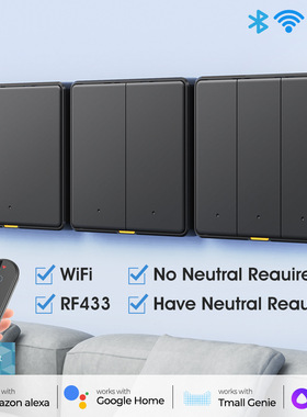 涂鸦WiFi+RF433墙壁开关zigbee欧规按键Alexa智能开关接type-C