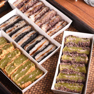 南大门传统手工芝麻红豆切糕芋泥红豆青糕条糯米糍麻糍点心糕点