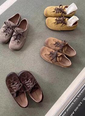 Tombor通宝26年新款女鞋复古森系百搭勃肯鞋真皮软底单鞋丑萌鞋