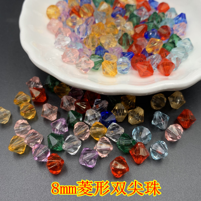 diy菱形戏剧风头饰品耳环珠子