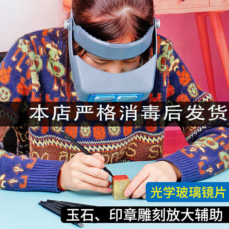 放大镜头戴式维修玻璃镜片远距离美睫高清老人阅读拔倒眼毛篆刻章