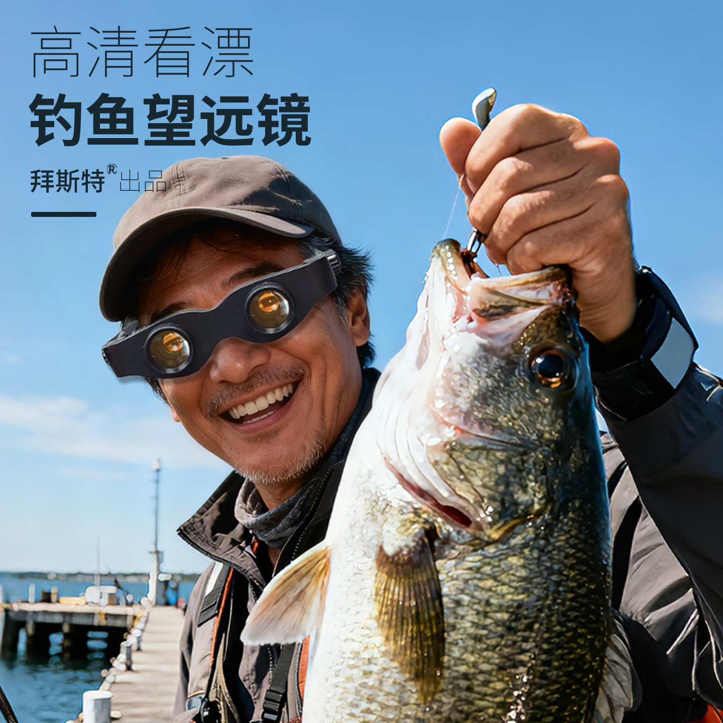 钓鱼望远镜3倍高清偏光看水底消炫光不刺眼看漂户外垂钓拉近专用