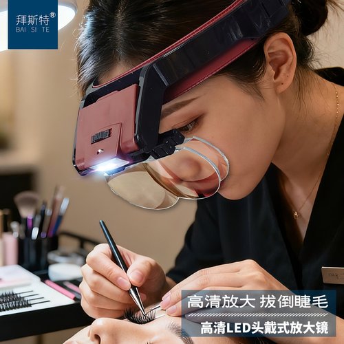 头戴高清带灯阅读维修手工放大镜
