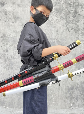日漫海贼王索隆三刀流佩剑居合木刀带鞘6.1礼物儿童玩具武士刃cos