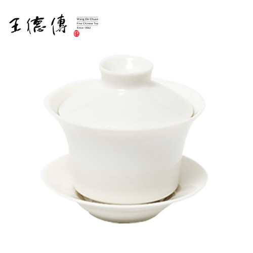 王德传茶具白瓷盖杯容量牙白瓷釉