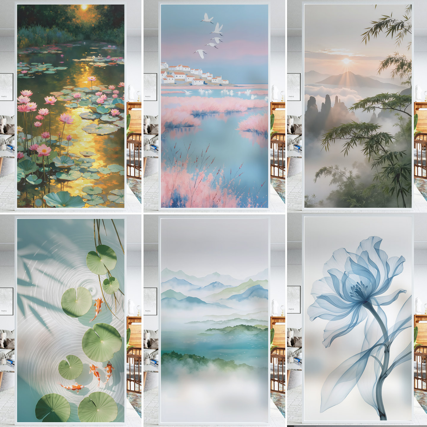 透光不透明静电玻璃膜隔断窗户贴纸厕所浴室防窥膜保护隐私免胶