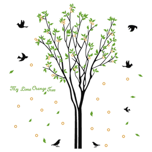 墙贴小橘树客厅卧室电视沙发背景墙壁贴纸家装贴画贴饰自粘新房