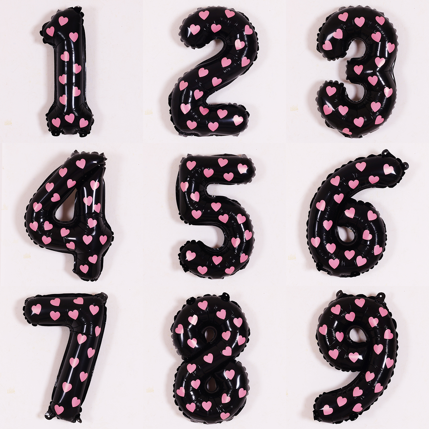 16寸黑色数字气球派对装饰