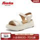 凉鞋 女季 商场新款 Bata时装 百搭羊皮厚底一字带凉鞋 UDX29BL5