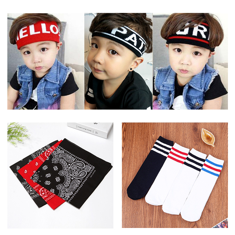 嘻哈发带现代舞儿童袜子