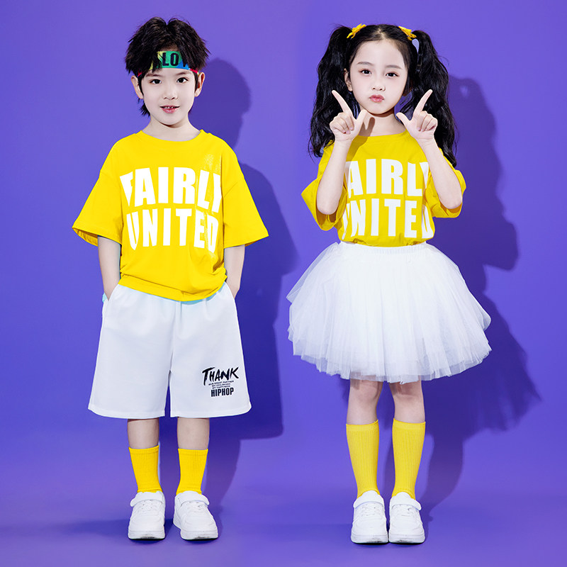 六一儿童团体演出服幼儿园舞蹈小学生运动会啦啦队表演服女童纱裙