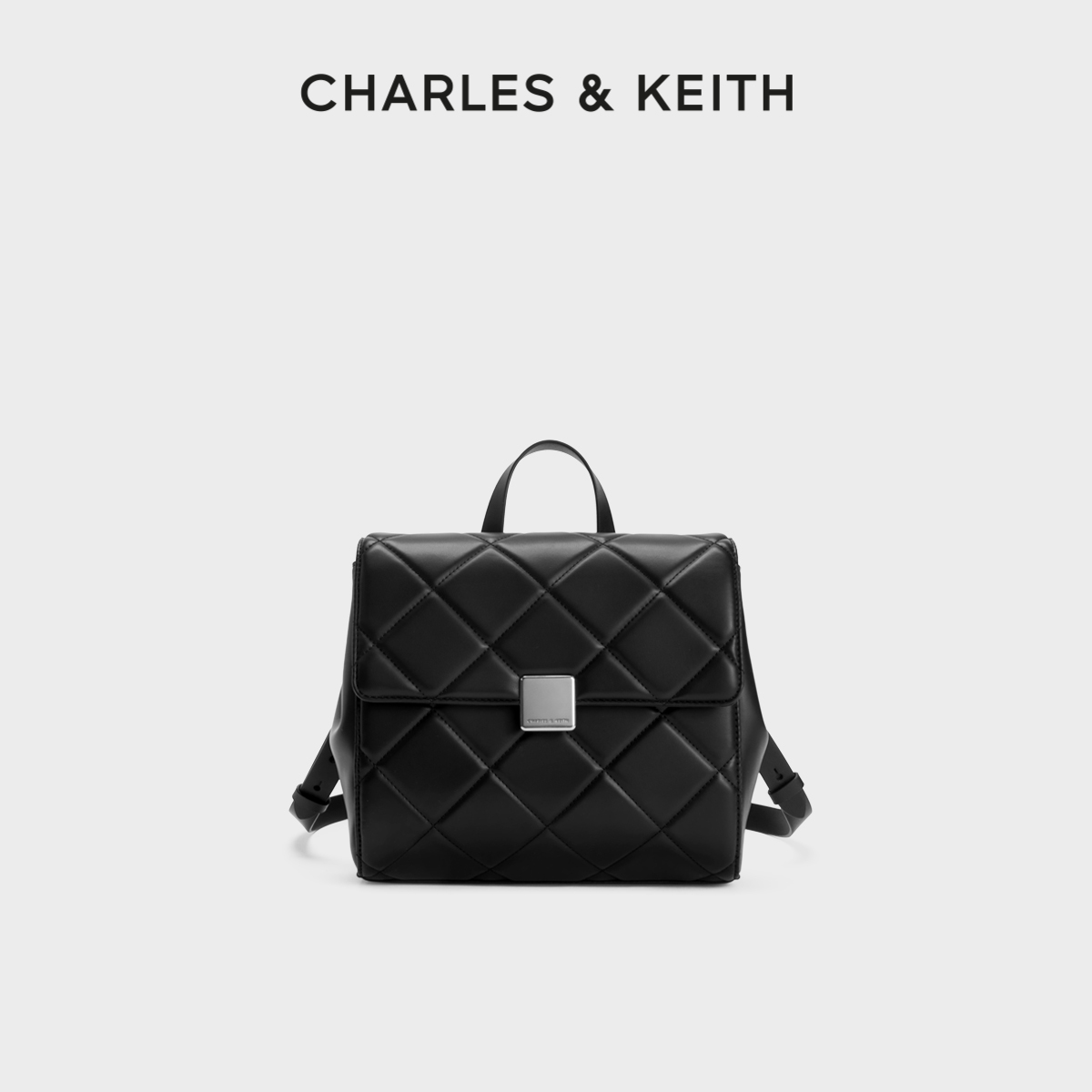 CHARLES&KEITH英伦风菱格双肩包