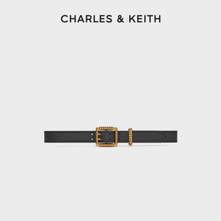 CHARLES＆KEITH易搭配饰CK4 42250229金属方扣女纯色细腰带