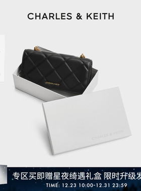 [新年礼物]CHARLES&KEITH秋冬CK6-10680924菱格链条钱包斜挎包女