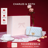 菱格链条小方包女 70160131经典 新年礼物 CHARLES&KEITH秋冬CK2