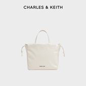 CHARLES&KEITH秋冬女包CK2 30151421柔软抽绳手提单肩托特包女