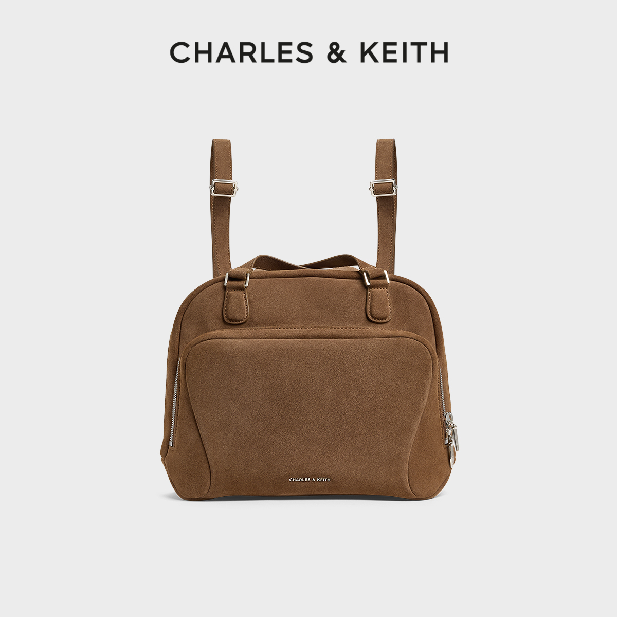 CHARLES&KEITH复古运动风双肩包