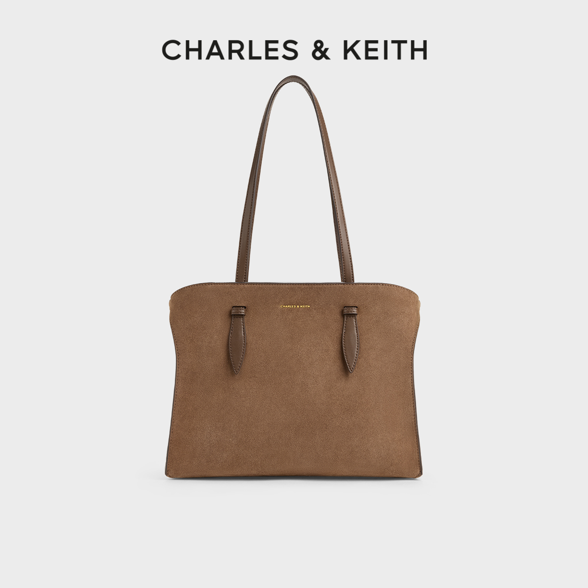 复古绒面托特包CHARLES&KEITH