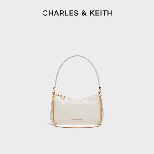 CHARLESKEITH鳄鱼纹链条腋下包女