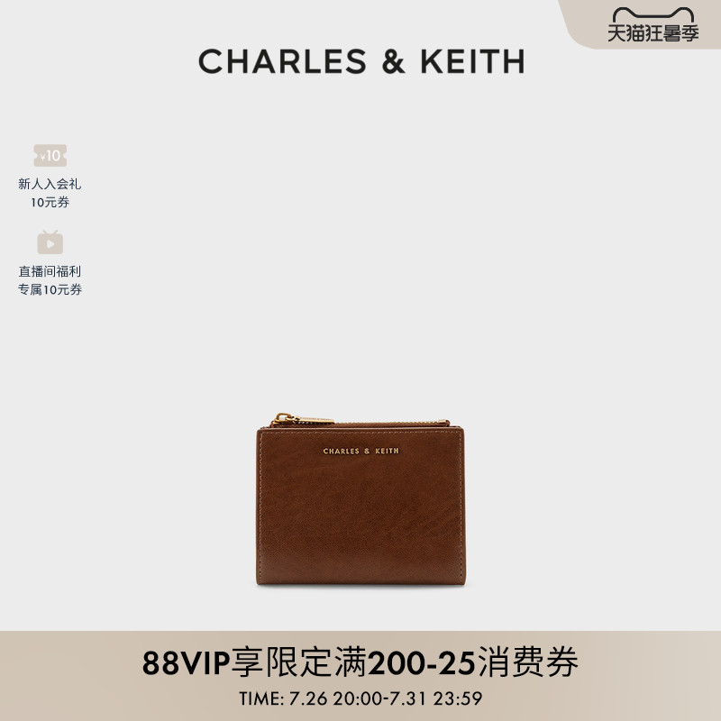 [包店专享]CHARLES&KEITH夏季CK6-10680907短款拉链零钱包卡包女